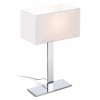 PLAZA Stolní lampa, základna kov, povrch chrom lesk, stínítko textil bílá, pro žárovku 1x42W, E27, 230V, IP20, tř.2. rozměry 160x320x500mm náhled 1