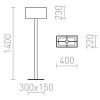 PLAZA Stojací lampa, základna kov, povrch chrom lesk, stínítko textil bílá, pro žárovku 1x42W, E27, 230V, IP20, tř.2. rozměry stínítko 400x220x230mm včetně základny h=1400mm náhled 2