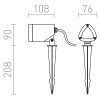 COSMO-LED Bodové venkovní svítidlo, nastavitelný směr svícení, těleso kov, povrch antracit, krycí sklo čiré, LED 1x10W, teplá 3000K, 850lm, Ra80, 230V, IP54, tř.1. rozměry d=108mm l=76mm, vč bodce do záhonu náhled 3
