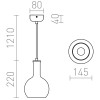PULIRE Závěsné svítidlo, základna kov lak bílá s detaily chrom lesk, těleso dřevo, difuzor sklo opál, pro žárovku 1x28W, E14, 230V, IP20, tř.1. rozměry d=145mm h=220mm, včetně závěsu l=1430mm, lze zkrátit náhled 3