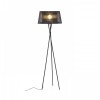 BOULOGNE Stojací lampa, trojnožka, základna kov, povrch černá, stínítko textil černá, pro žárovku 1x28W, E27, A60, 230V, IP20, tř.2, rozměry d=550mm, h=1785mm, vč vypínače na kabelu náhled 1