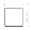 HUE SQ22 LED dimm Stropní přisazené svítidlo čtvercové, základna kov, rámeček lak bílá, difuzor plast opál, LED 1x24W, teplá 3000K, 2160lm, Ra80, 230V, stmív TRIAC, IP20, tř.2. rozměry 228x228x34mm náhled 6