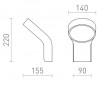 ELIA Nástěnné venkovní svítidlo, těleso hliník, povrch černá, difuzor plast opál, LED 9W, teplá 3000K, Ra80, 230V, IP44, rozměry 140x220x155mm náhled 4