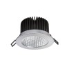 MAYDAY B VÝPRODEJ Stropní, vestavné, bodové, svítidlo, těleso hliník, povrch hliník leštěný, sklo čiré, LED 15W, teplá 2700K, 600lm, Ra80, vč trafa 230V/700mA na kabelu, IP20, rozměry d=140mm, h=12 náhled 2
