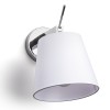 JERSEY Nástěnná lampa, základna kov, povrch chrom, stínítko nastavitelný sklon svícení, textil bílá, pro žárovku 1x42W, E27, 230V, IP20, tř.1, stínítko d=200mm, h=205mm, vč.vypínače náhled 1