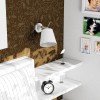 JERSEY Nástěnná lampa, základna kov, povrch chrom, stínítko nastavitelný sklon svícení, textil bílá, pro žárovku 1x42W, E27, 230V, IP20, tř.1, stínítko d=200mm, h=205mm, vč.vypínače náhled 6