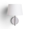 BROADWAY Nástěnné svítidlo, základna kov, povrch chrom, stínítko textil bílá, pro žárovku 1x42W, E27, 230V, IP20, tř.1, stínítko d=230mm, h=155mm, h=170mm, odsazení 285mm, vč.vypínače náhled 2