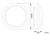 ESCUL 20W, IP65 Stropní svítidlo venkovní, těleso plast bílá, difuzor plast opál, LED 20W, CCT nast. teplota teplá 3000K, neutrální 4000K, Ra80, IP65, 230V, tř.2, rozměry d=300mm, h=100mm. náhled 2