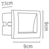 ANKLE LED Vestavné venkovní svítidlo do stěny, těleso hliník, povrch šedostříbrná mat, difuzor plast mat, LED 1x1W, neutrál 4000K, 25lm, 230V, IP65, tř.1. rozměry 71x90x90mm náhled 2