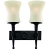 CARTWHEEL Nástěnné svítidlo, základna kov, těleso kov, povrch lak černá mat s ornamenty, difuzor sklo opál, pro žárovku 2x10W, E27, 230V, IP20, tř.1. rozměry 340x140x310mm náhled 1