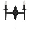 CARTWHEEL Nástěnné svítidlo, základna kov, těleso kov, povrch lak černá mat s ornamenty, pro žárovku 2x7W, E14, 230V, IP20, tř.1. rozměry 140x215x335mm náhled 1