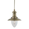 FISHERMAN Závěsné svítdilo, základna kov, těleso kov, povrch mosaz antická zašlá, difuzor sklo buble, pro žárovku 1x10W, E27, 230V, IP20, tř.2. rozměry těleso d=180mm h=250mm, včetně závěsu l=950mm, lze zkrátit náhled 1
