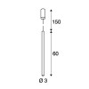 HELIA 30 Závěsné svítidlo, základna hliník, stínítko hliník černá, LED 1x7,5W, teplá 3000K, stmívatelné TRIAC, 230V, rozměry d=30mm h=600mm, vč. závěsného kabelu l=1500mm, lze zkrátit náhled 7
