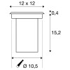 SOLASTO Zemní svítidlo, těleso plast a nerez, povrch nerez, pro žárovku 6W, GU10 ES50, 230V, IP55, rozměry 120x120mm, h=152mm, vč. mont. boxu náhled 2