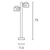 SITRA 360 SL Sloupkové, bodové, svítidlo, nastavitelný směr svícení, těleso hliník, povrch černá antracit, sklo čiré, pro LED 2x9W, GX53, 230V, IP44, hlavice d=100mm, v=720mm náhled 3