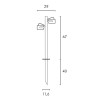 SITRA 360 SL BODEC Sloupkové bodové, svítidlo, nastavitelný směr svícení, těleso hliník, povrch černá antracit, krycí sklo čiré, pro LED 2x9W, GX53, 230V, IP44, hlavice d=100mm, v=670mm s bodcem do záhonu náhled 2