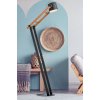 POOH Stojací lampa, nastav. směr svícení, těleso kov a dřevo světlé, povrch černá, pro žárovku 1x42W, E27, 230V, IP20, tř.2, rozměry 300x1435x630mm, včetně vypínače kabelu. náhled 3