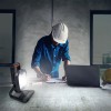LED reflektor Montážní lampa, přenosný reflektor, plast, oranžovočerná, LED 20W, neutrální 4000K, 3st stmívání - 100%/50%20%, napájení akumulátor Li-lon, výdrž 2-10 hod, USB dobíjení, IP54, 200x240x65mm. náhled 2