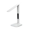 LED LAMP Stolní lampa, nastavitelný sklon svícení, materiál plast, bílá, LED 6W, CCT nastav teplota světla teplá 3000K-denní 6000K, stmívatelná, 230V, IP20, 150x150x330mm, displej čas, teplota náhled 2