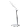 LED LAMP Stolní lampa, nastavitelný sklon svícení, materiál plast, bílá, LED 6W, CCT nastav teplota světla teplá 3000K-denní 6000K, stmívatelná, 230V, IP20, 150x150x330mm, displej čas, teplota náhled 3