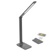WO55-G Stolní lampa, vyklápěcí rameno, těleso kov, povrch šedá, LED 10W, 400lm, dotyk. CCT nastav teplota 3000K-6000K, stmív., 230V, IP20, 350x40x7mm, vč. bezdrátové nabíjení na telefon náhled 1