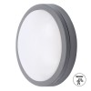 SIENA Stropní venkovní svítidlo, senzor pohybu HF, dosah 10m, čas 1min, těleso plast šedá, difuzor plast opál, LED 20W, 1500lm, neutrální 4000K, Ra80, 230V, IP54, rozměry d=230mm, h=73mm. náhled 1