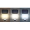 WO785-1 Nástěnné venkovní svítidlo, černá, PIR senzor pohybu, záběr 160°, dosah 8m, LED 11W, 1200lm, přepín CCT teplota teplá 3000K-denní 6000K, napájení solární panel, IP54, 160x185x40mm. náhled 2