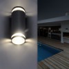 POTENZA Nástěnné venkovní svítidlo, materiál hliník, povrch černá, difuzor plast opál, pro žárovku 2x30W, GU10, 230V, IP54, rozměry d=75mm, h=200mm, svítí nahoru/dolů. náhled 7
