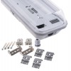 KAPAL 2x120 G13, IP65 Průmyslové svítidlo prachotěsné, těleso plast bílá, kryt plast čirý, pro 2x LED zářivky T8/G13,  l=1200mm, 230V, IP65, rozměry 1265x105x85mm, LED trubice SAMOSTATNĚ, jednostranné zapojení náhled 3