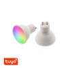 SMART LED Světelný zdroj, žárovka LED 5W, GU10, ES50, pomocí app v telefonu Tuya WiFi, BT, lze nastavit teplotu CCT teplá 2700K - denní 6500K, stmívat, RGB, vyp/zap vyzař úhel 120°, Ra80, 230V, d=50mm, l=55mm náhled 1