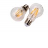 E27 Světelný zdroj, žárovka, tvar hruškový, sklo čiré, LED 8W, E27, 990lm, teplá 2700K, stmív. TRIAC, Ra80, 230V, životnost 25.000 hod, IP20, d=60mm, l=108mm. náhled 1