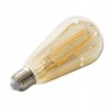 LED žárovka retro vintage filament Světelný zdroj, základna kov, difuzor sklo jantar, žárovka LED 4W, E27, ST64, COB, teplá 2200K, 370lm, Ra80, 230V, rozměry d=64mm, l=148mm náhled 1