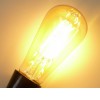 LED žárovka retro vintage filament Světelný zdroj, základna kov, difuzor sklo jantar, žárovka LED 4W, E27, ST64, COB, teplá 2200K, 370lm, Ra80, 230V, rozměry d=64mm, l=148mm náhled 2