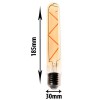 LED žárovka filament 4W Světelný zdroj, základna kov, difuzor sklo jantar, žárovka LED 4W, E27, COB, teplá 2200K, 370lm, Ra80, 230V, rozměry d=30mm, l=185mm náhled 3