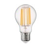 LED žárovka 12W, E27, A60 Světelný zdroj, základna kov, sklo čiré, žárovka LED 12W, E27, A60, teplá 2700K, 1560lm, Ra80, 230V, rozměry d=60mm, l=109mm náhled 1
