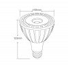 E27 Světelný zdroj bodová LED žárovka, materiál hliník, povrch bílá, LED 20W, E27, PAR30, neutrální 4000K, 1650lm, stmív. TRIAC, Ra85, vyzař. úhel 24°, rozměry d=95mm, l=123mm. náhled 4