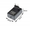 Síťový adaptér 12V Síťový adaptér do zásuvkypro LED pásky, černá, vstup 230V, výstup 12V, 2A, 24W, IP20, konektor 5,5/2,1mm, rozměry 75x50x40mm, délka kabelu l=1m, vč. vypínače, ochrana proti zkratu, přetížení, přehřátí náhled 2