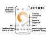 OVS CCT R1K RF bezdrátový ruční dálkový ovladač pro řízení CCT LED pásků dosah až 30m, 1 samostatná zóna, napájení baterie 2032 3V, rozměry 107x58x5x9mm náhled 2