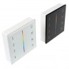 dimLED RF RGBW VÝPRODEJ RF bezdrátový nástěnný RF dálkový ovladač pro řízení RGBW LED pásků dosah až 30m, 4 nezávislé zóny, napájení baterie 2xAAA 1,5V, barva bílá rozměry 86x86x21mm náhled 2