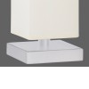 PIET VÝPRODEJ Stolní lampa, materiál kov, povrch nikl mat, stínítko textil antracit, pro žárovku 1x40W, E14, 230V, IP20, tř.1, přímé stmív, rozměry 120x120mm, h=355mm, vypínač na kabelu. náhled 3