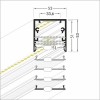 CORNER PROFIL 53x53mm Stropní, přisazený profil pro LED pásky, materiál hliník, povrch elox šedostříbrný mat, max šířka LED pásků w=32mm, rozměry 53x53mm, l=4000mm náhled 10