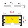 BORAGO PROFIL 12,2x7mm Přisazený profil pro LED pásky, materiál hliník, povrch černý, max šířka LED pásků w=8mm, rozměry 12,2x7mm, l=4000mm náhled 8