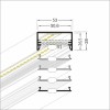 BARTIAS PROFIL 53x28mm Přisazený profil pro LED pásky, materiál hliník, povrch bílý, max šířka LED pásků w=50mm, rozměry 53x28mm, l=4000mm náhled 7
