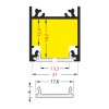 FICARIA PROFIL, 23x25,1mm Přisazený, závěsný profil pro LED pásky, materiál hliník, povrch bílý, max šířka LED pásků 20mm, rozměry 23x25,1mm, l=2000mm náhled 13