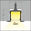 CANATIA profil Vestavný, zápustný profil pro LED pásky, materiál hliník, povrch surový, max šířka LED pásků w=10mm, rozměry 12x18,8mm, l=4000mm náhled 9