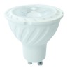 VT-247D LED žárovka GU10 stmívatelné VÝPRODEJ LED žárovka bodová, těleso plast bílá, krycí plast transparentní, LED 6,5W, teplá 3000K, 450lm, GU10, vyzař. úhel 110°, Ra80, stmívatelná TRIAC, 230V, tř.1, d=50 náhled 1