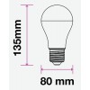 VT-233 LED žárovka E27 20W 2452LM VÝPRODEJ LED žárovka, těleso kov šedostříbrná, difuzor plast opál, LED 20W, teplá 3000K, 2452lm, A80, E27, 230V, rozměry d=80mm, h=135mm náhled 2