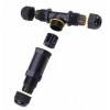 VT-869 VÝPRODEJ Voděodolná rozbočovací kabelová krabice, materiál plast černá, pro 3 kabely d=8-12mm, vodiče 5x0,5-4mm2, 230V, IP68, rozměry 106.8x96x29mm náhled 2