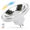 LED 10W ES111 smart TUYA VÝPRODEJ LED žárovka bodová černá, 10W, GU10 ES111, 1050lm, pomocí app v telefonu Tuya WiFi, BT, lze nastavit teplotu CCT teplá 3000K - denní 6000K, stmívat, vyp/zap vyzař úhel 30°, Ra80, 230V, d=1 náhled 2