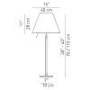 D13c COSTANZA Stolní lampa, těleso hliník, šedostříbrná, stínítko plast bílá, pro žárovku 1x60W, E27, A60, dotyk stmívač, 230V, IP20, základna 180x180mm, nastavit výška teleskop h=760mm-1100mm, komplet vč stínítka náhled 2